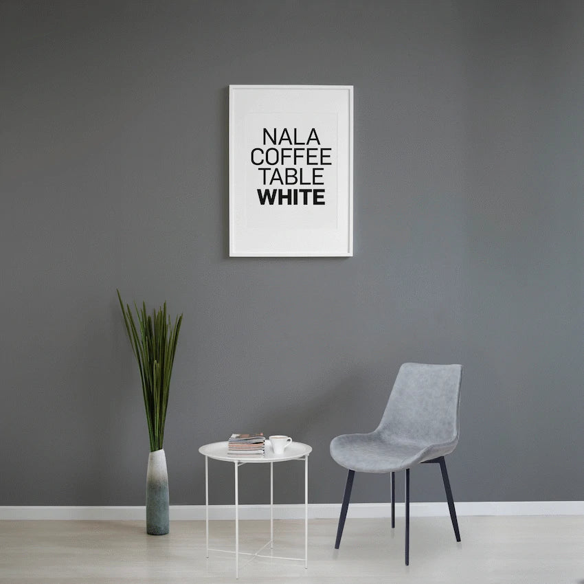 Everfurn Nala Side Table White, Painted MDF, Steel Frame, 2 Pack
