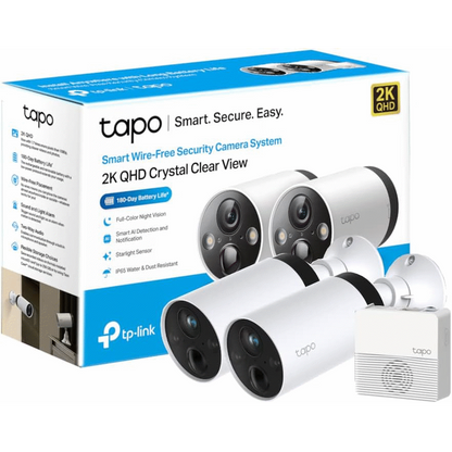 TP-Link Tapo C420S2 2K Smart Wire-Free Security Camera, 2 Camera System