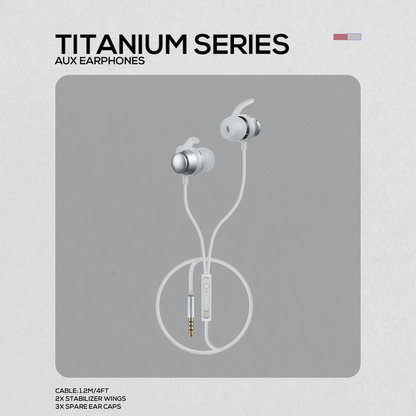 Volkano Titanium Series AUX Earphone - Silver