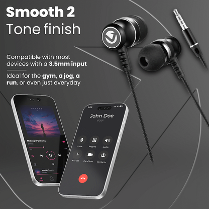 Volkano Earphones with Mic - STANNIC SERIES - Black