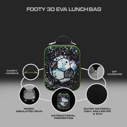 Quest Footy 3D EVA Lunch Bag - Black