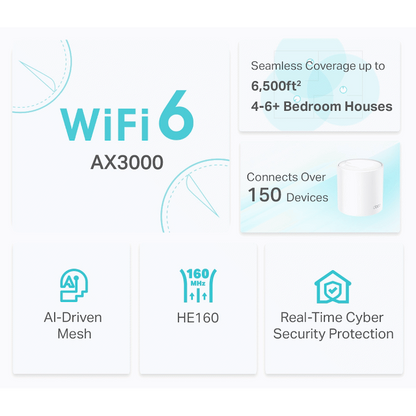 TP-Link Deco X50 (2-Pack) AX3000 Whole Home Mesh Wi-Fi 6 System
