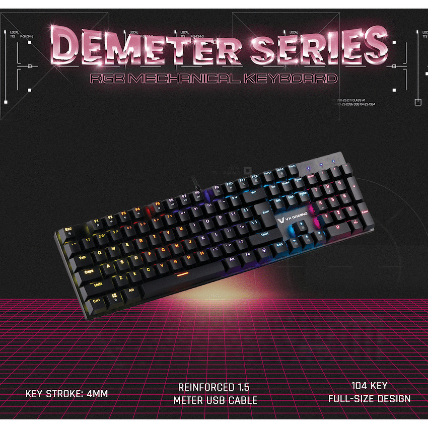VX Demeter Series Mechanical Keyboard with Full RGB Lighting