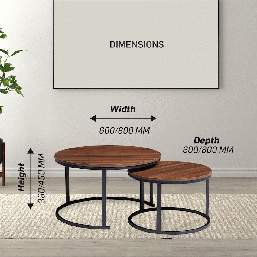 Everfurn Indus Nesting Coffee Table - Mahogany 2-Piece