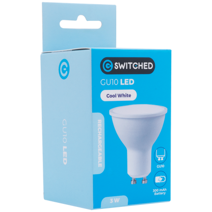 SWITCHED 3W GU10 Rechargeable LED Light Bulb - CW