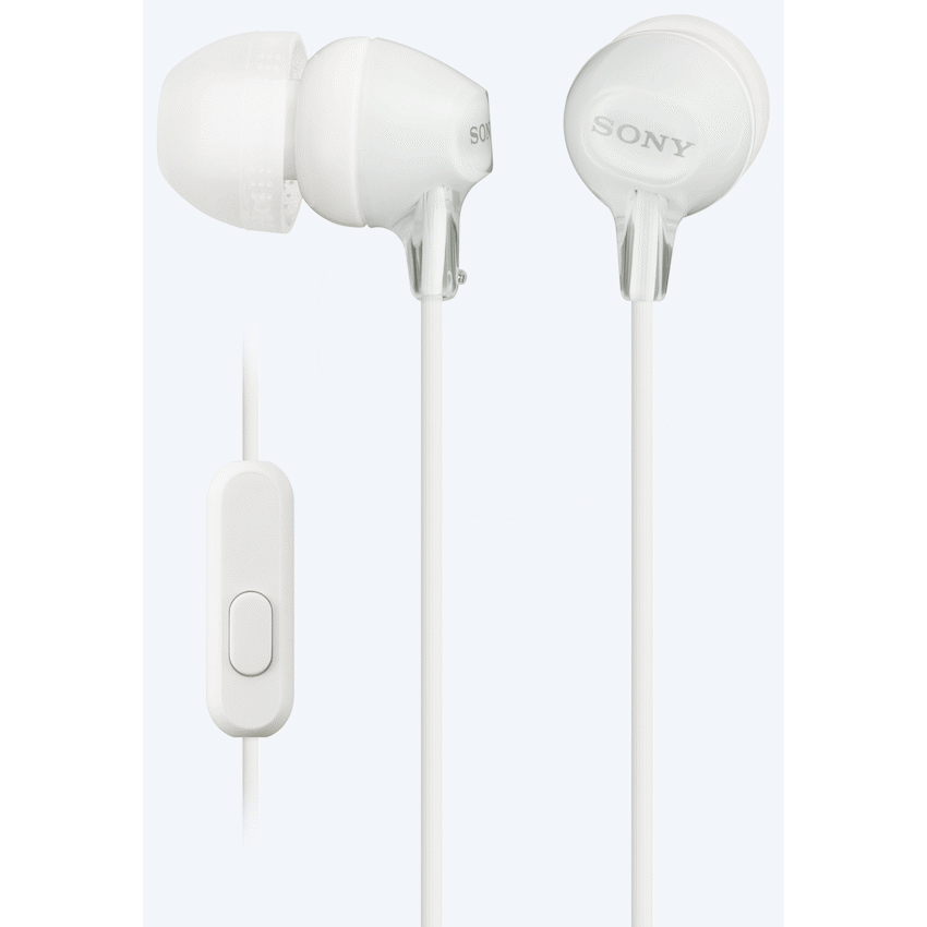 Sony MDR-EX15AP (White) InEar Earphone with Mic for iPhone - Android - Blackberry