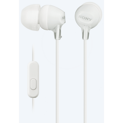 Sony MDR-EX15AP (White) InEar Earphone with Mic for iPhone - Android - Blackberry