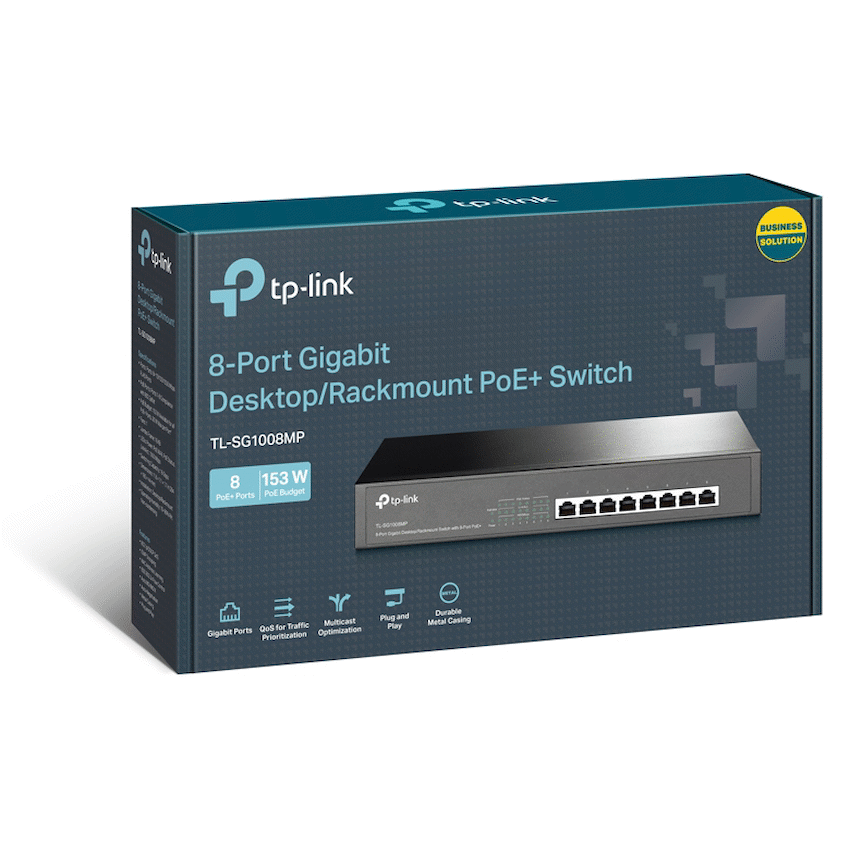 TP-Link TL-SG1008MP 8-Port Gigabit Desktop/Rackmount Switch with 8-Port PoE+