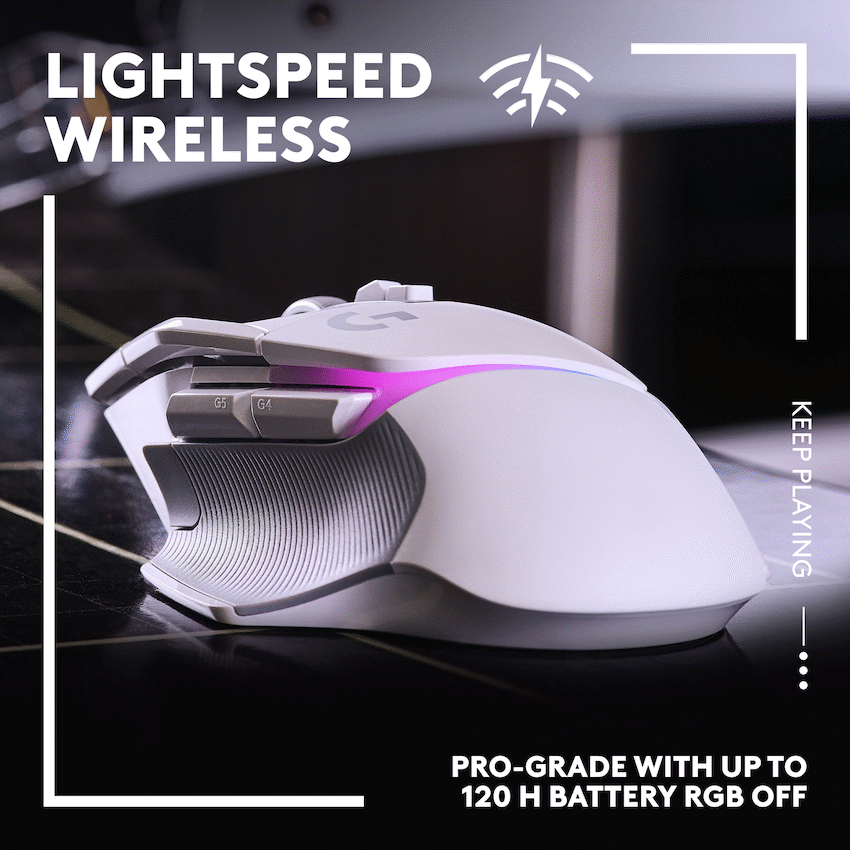 Logitech(R) G502 X Plus Wireless Gaming Mouse - White