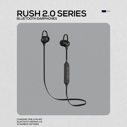 Volkano Rush 2.0 Bluetooth Earphones - Black