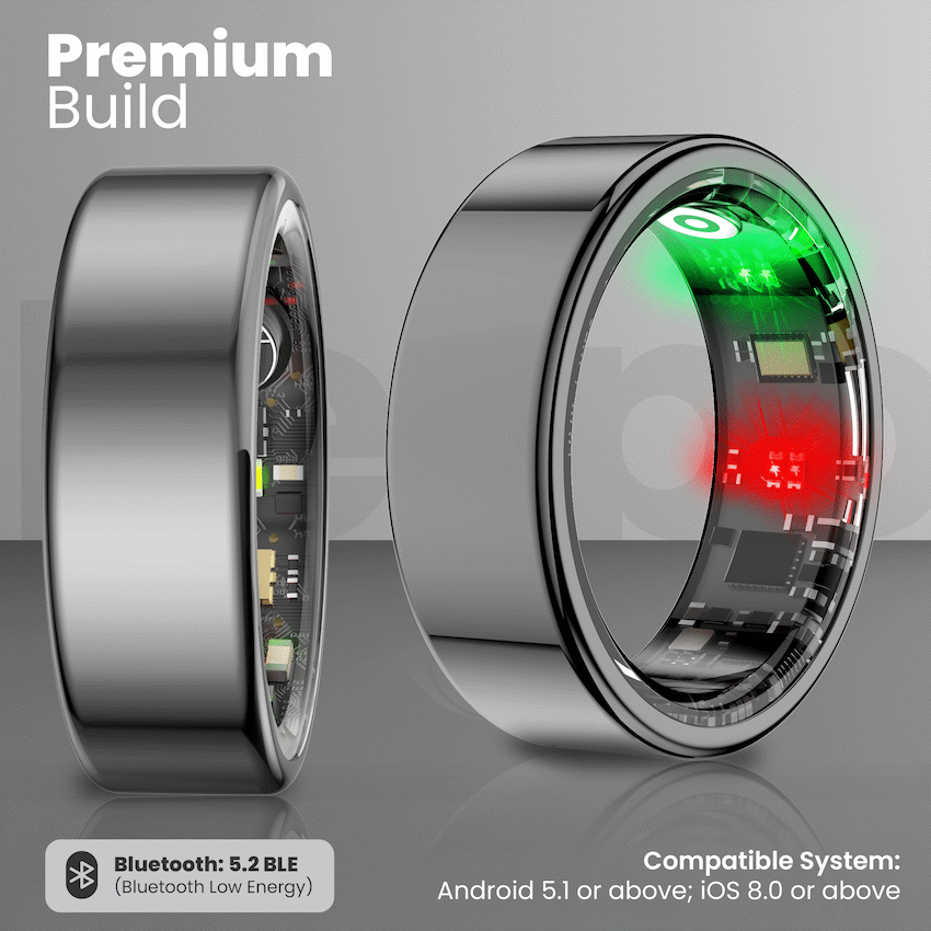 Volkano Ring Series Smart Ring With Charge Case - 18.3mm