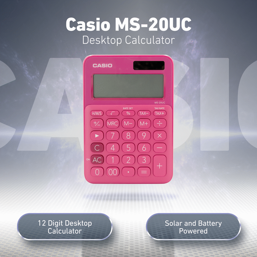 Casio MS-20UC - Desktop calculator 12 Digit - Red