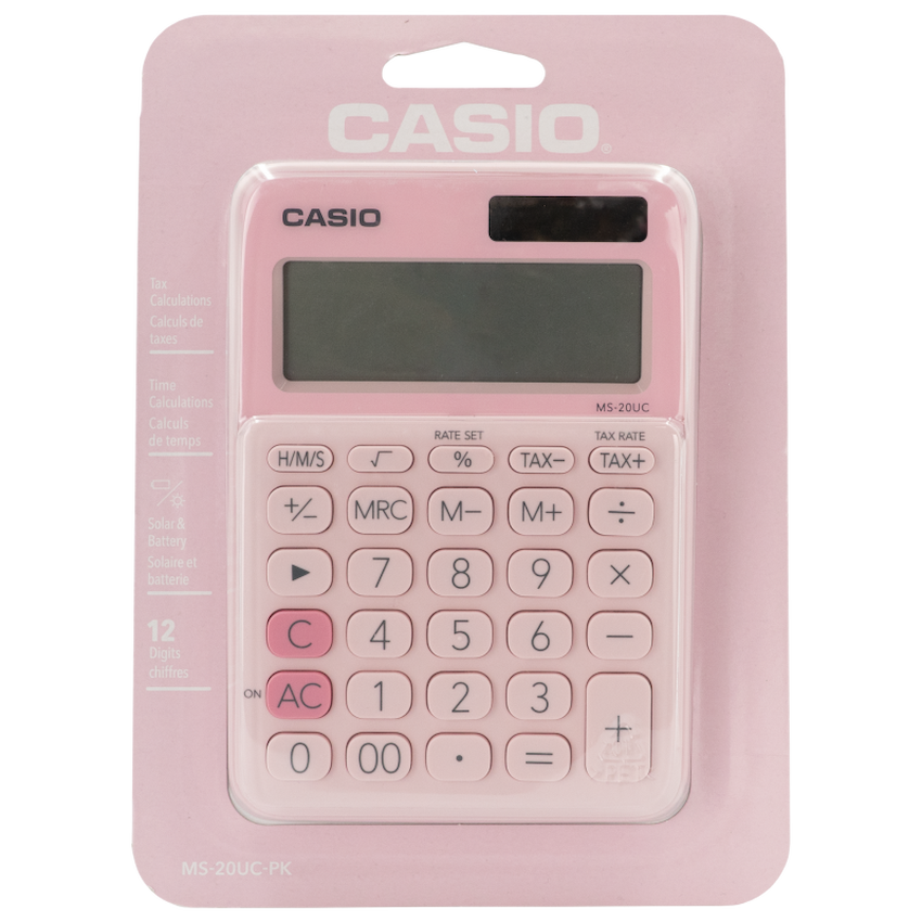 Casio MS-20UC - Desktop Calculator - 12-Digit - Pink