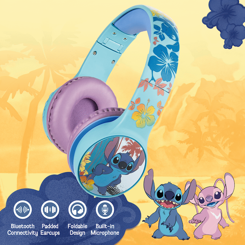 Disney Stitch Bluetooth Padded Headphones with dB Switch Function