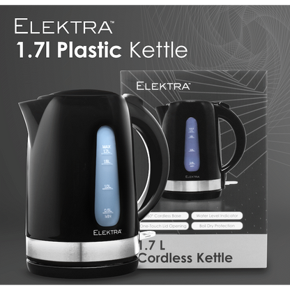 Elektra - 1.7l Plastic Kettle - Black