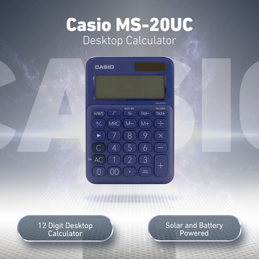 Casio MS-20UC - Desktop Calculator 12-Digit - Purple