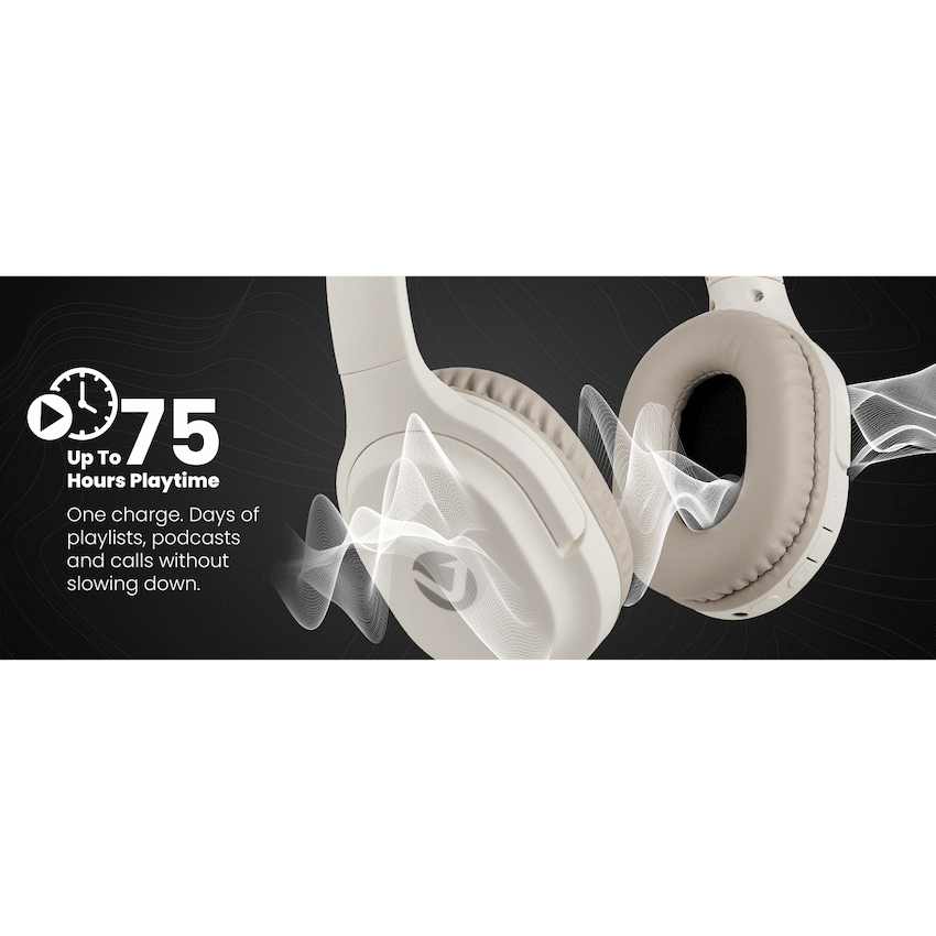 Volkano Pebble Series Bluetooth Headphones - Khaki