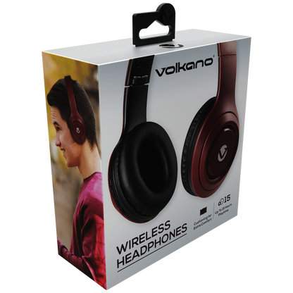 Volkano Firefly Series Bluetooth Headphones - Maroon