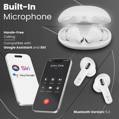 Volkano Pulse Series True Wireless Earphones with Charging Case - White