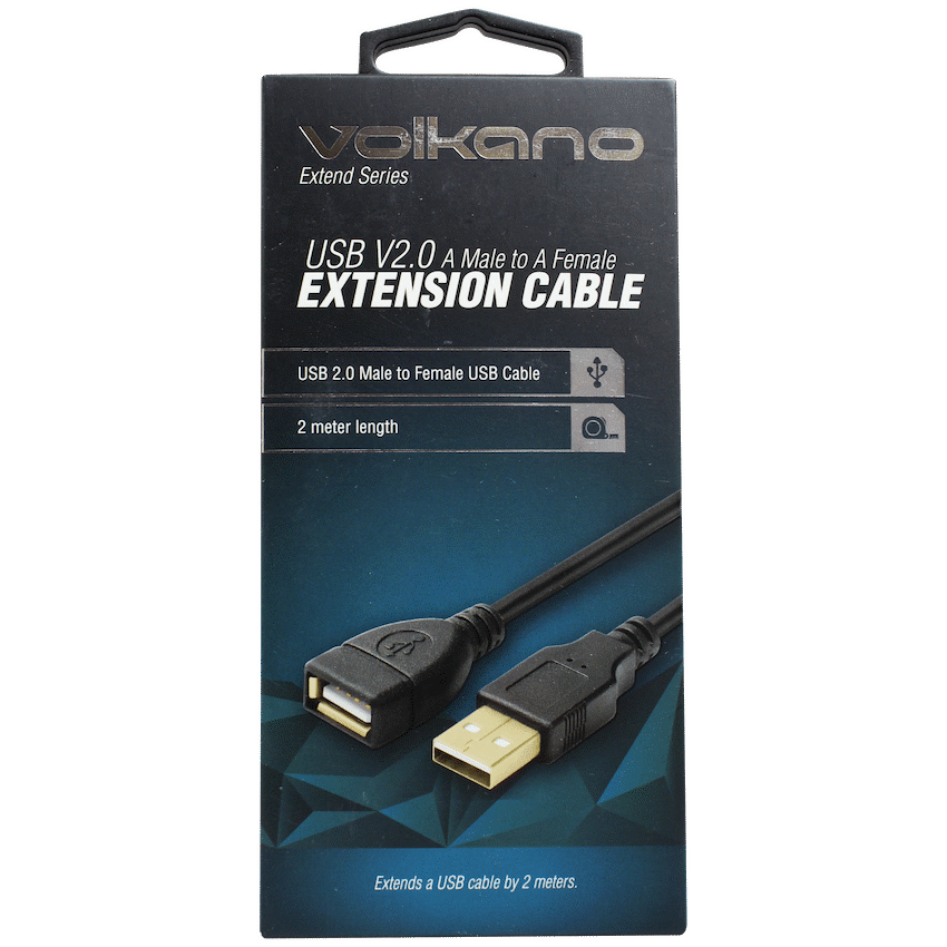 Volkano Extend Series USB Extension Cable - 2m - Black