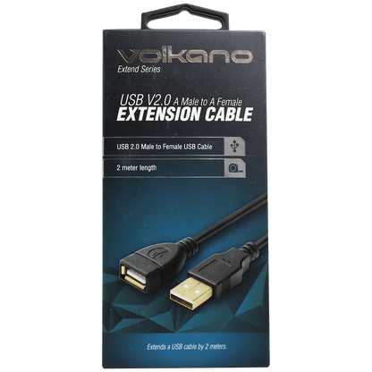 Volkano Extend Series USB Extension Cable - 2m - Black