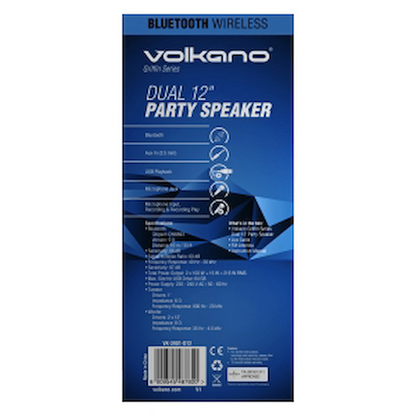 Volkano Griffin Series Dual 12" Party Speaker - Black