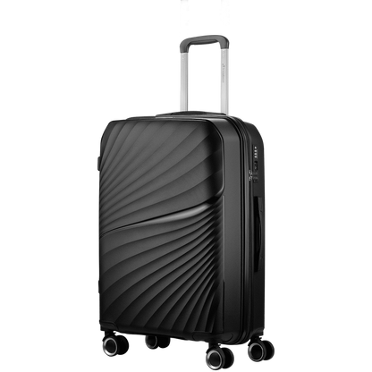 Travelwize Quartz PP 76cm 4-Wheel Spinner Luggage - Black