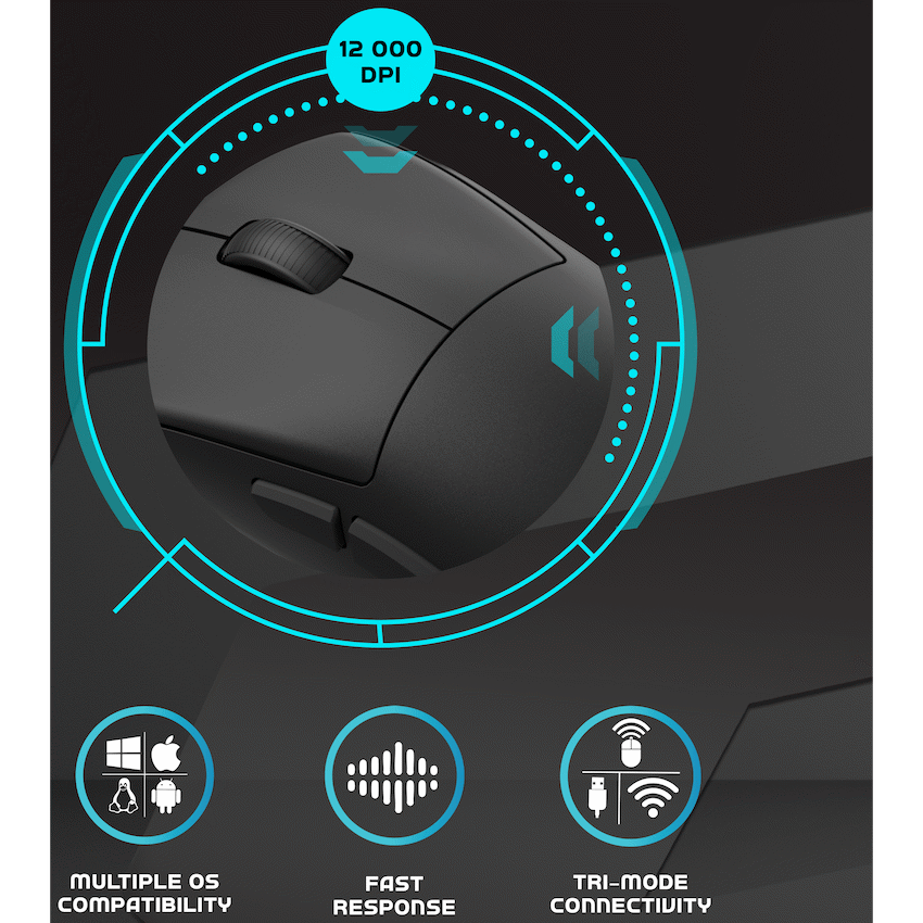 Volkano gaming Arc SL Lightweight Rechargeable multimode Gaming Mouse - Black