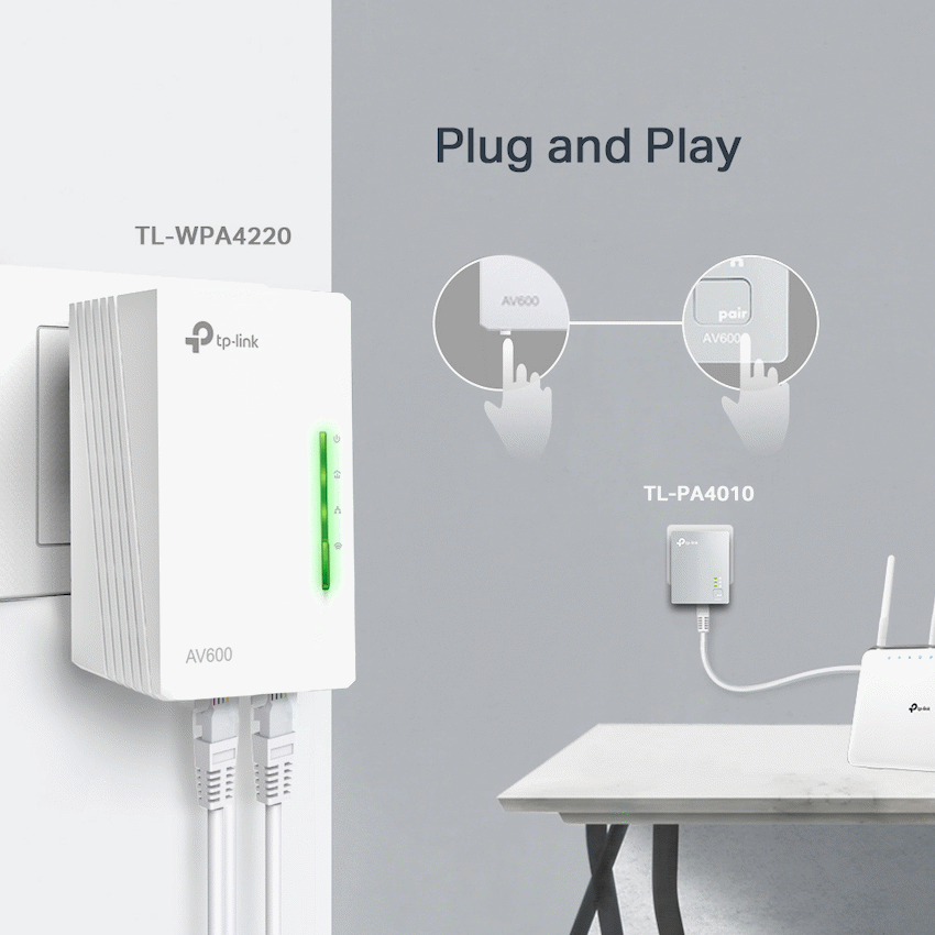 TP-Link TL-WPA4220 KIT AV600 Powerline Wi-Fi Kit