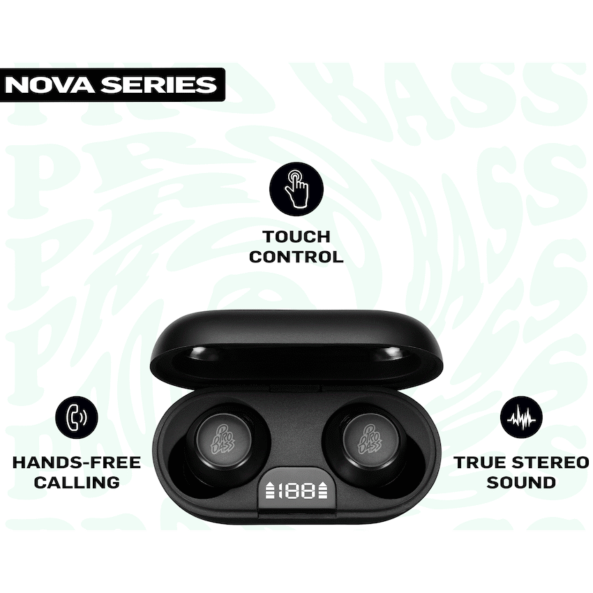 Pro Bass Nova Series TWS Earphone - Black