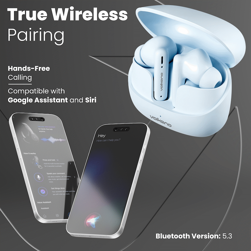 Volkano Jupiter Series TWS Earphones - Pastel Blue