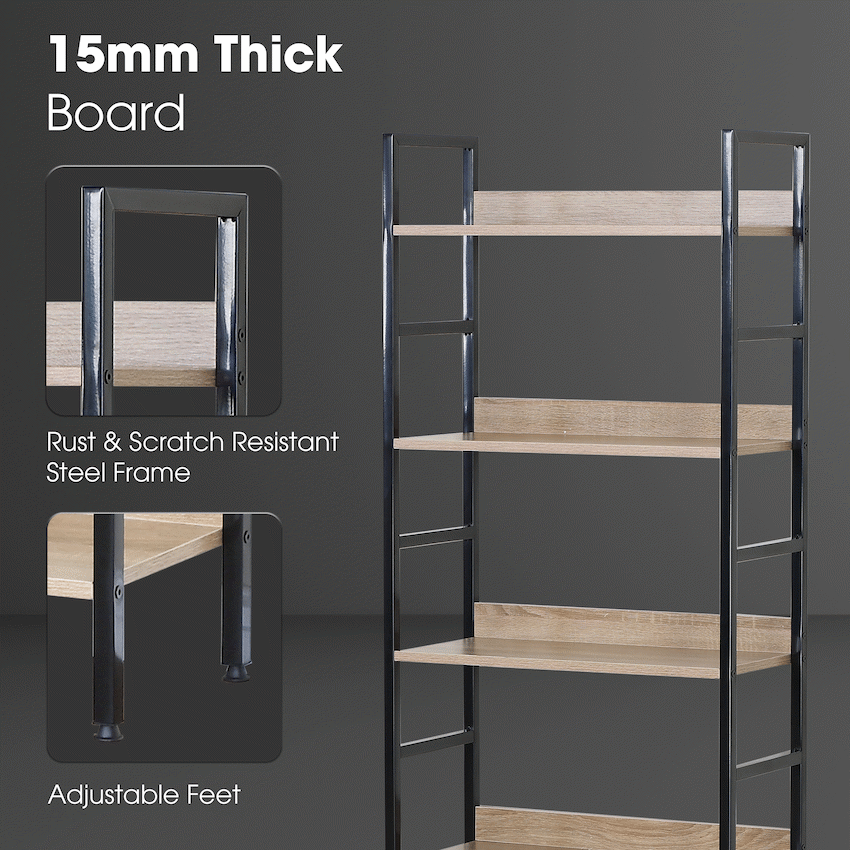 Everfurn Ethan Bookshelf - Oak