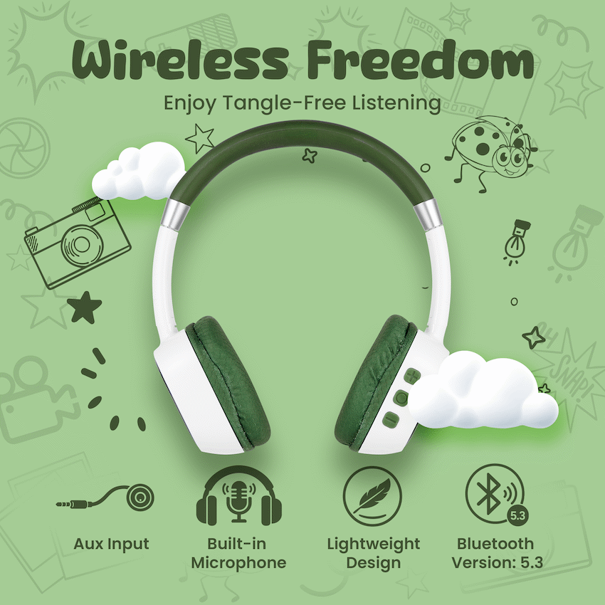 Volkano Wonder Bluetooth Wireless Headphones - Green