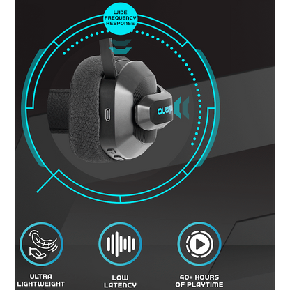 Volkano gaming Eclipse X1 Tri-mode Ultra Lightweight Gaming Headphone - Black