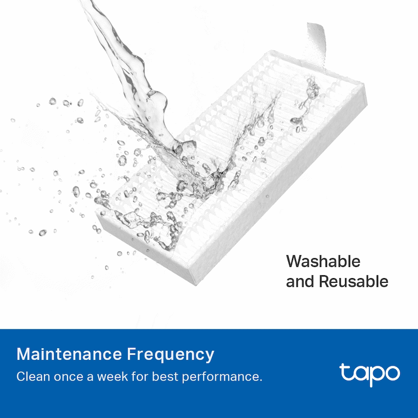 TP-Link Tapo RVA100 Main Brush  x1, Side Brush  x2, HEPA Filter(Large Size)  x2 for Tapo RV10 Lite