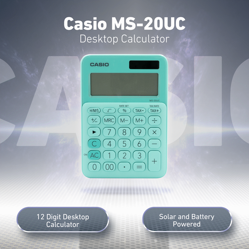 Casio MS-20UC - Desktop calculator 12 Digit - Green