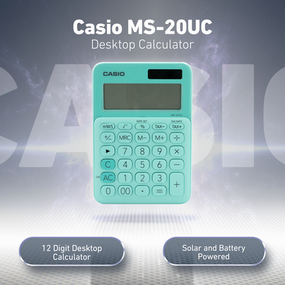 Casio MS-20UC - Desktop calculator 12 Digit - Green