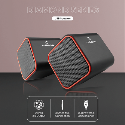 Volkano Diamond Series USB Speaker - Red