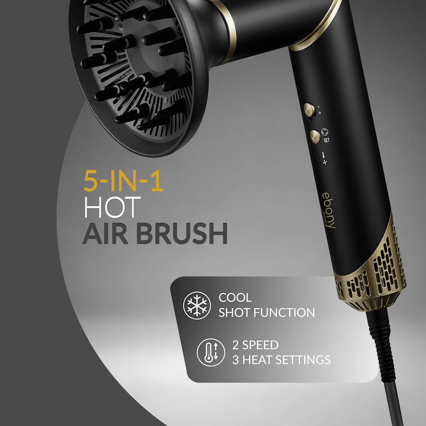 Elektra Ebony 5-in-1 Hot Air Brush