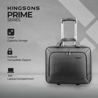 Kingsons Prime 15.6" Laptop Trolley Bag - Black