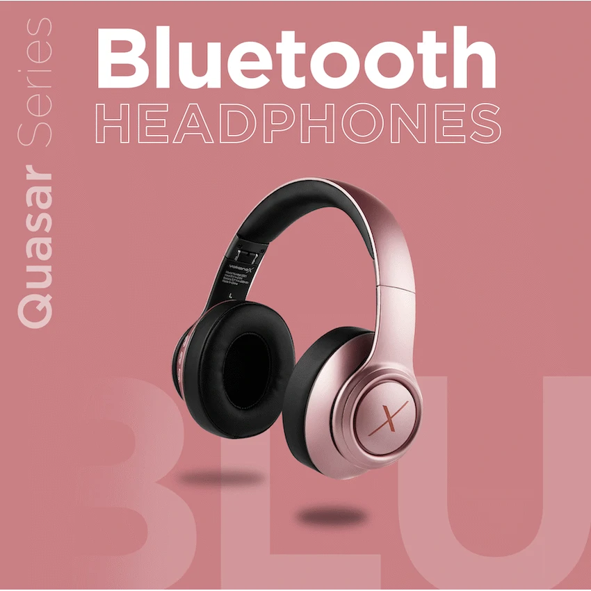 VolkanoX Quasar Series Bluetooth Headphones - Rose Gold