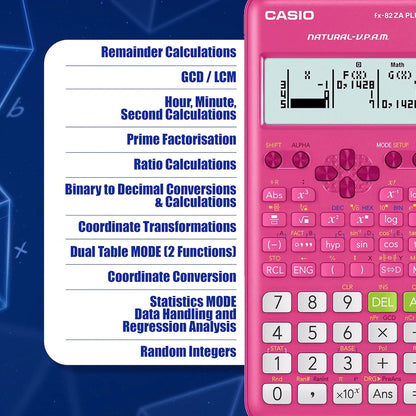 Casio FX-82 ZA Plus II Calculator - Pink