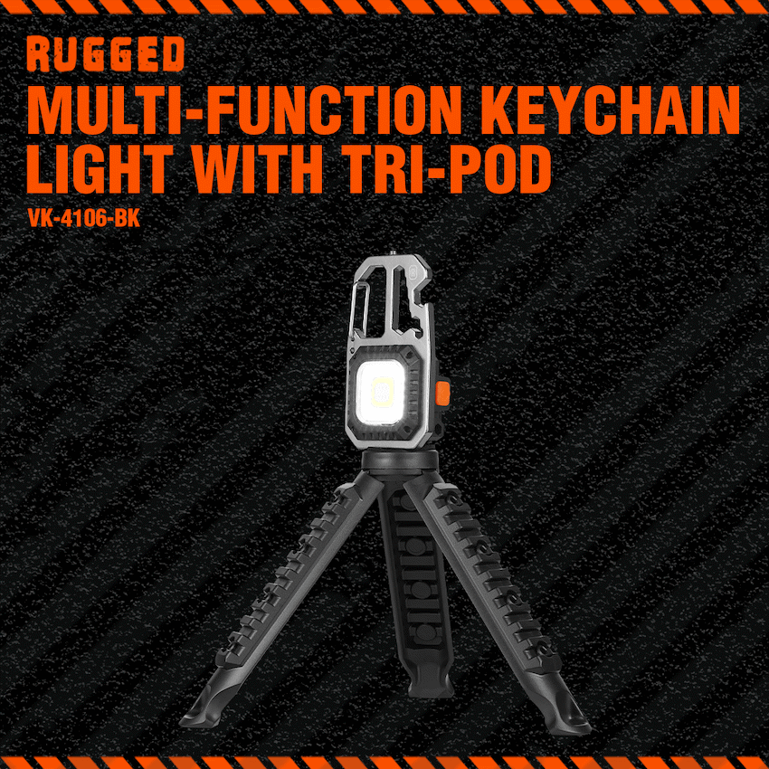 Rugged by Volkano Multi-Function Keychain Light with Tripod