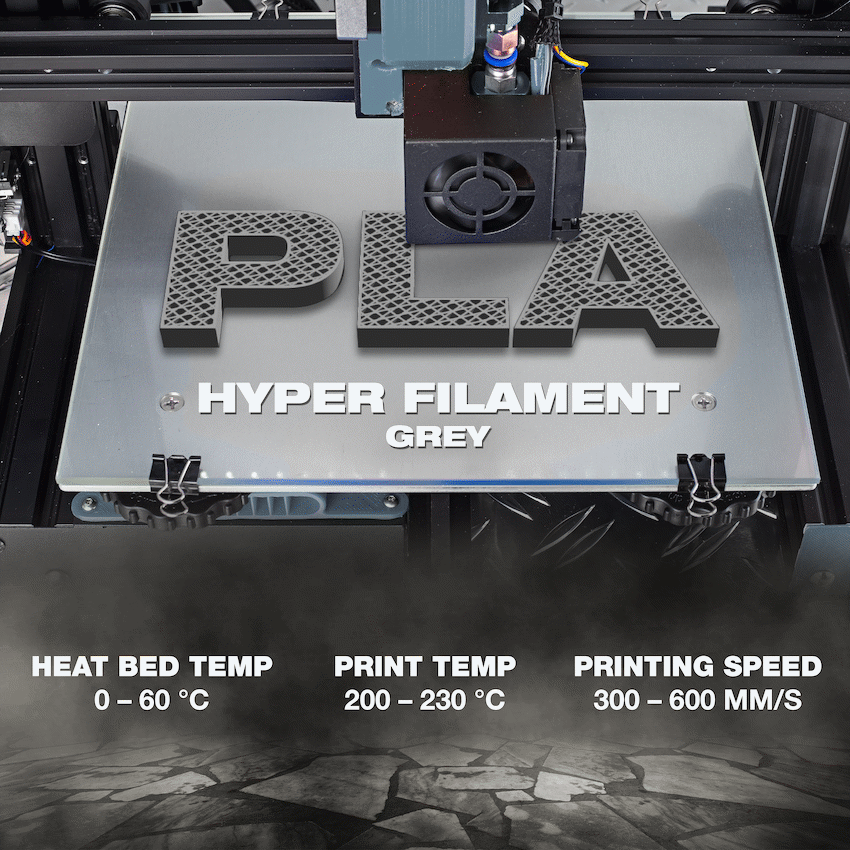 SA Filament PLA Hyper Filament 1kg - Grey