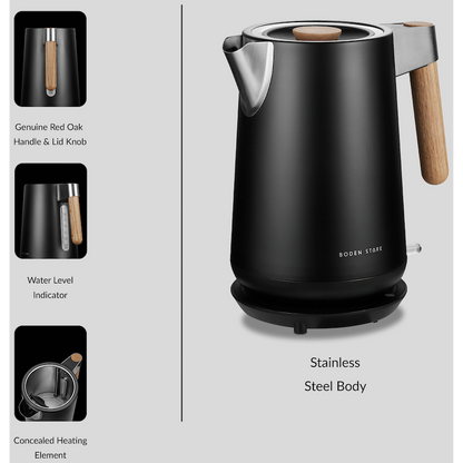 Boden Stark Anson Collection 1.7l 2000w Stainless Steel Kettle - Black