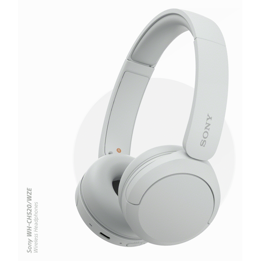 Sony WH-CH520 (White) Bluetooth On-Ear Headphones