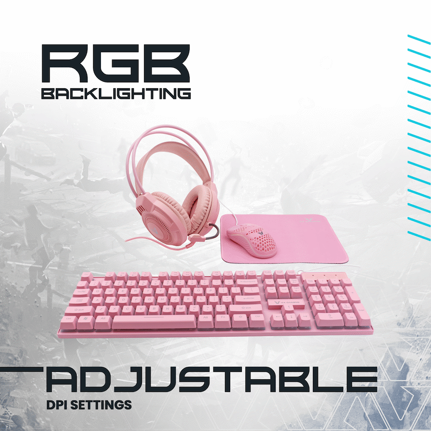 VX Gaming Freya Pink 4 -in-1 Rainbow Combo