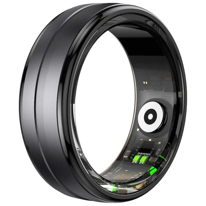 Volkano Ring Series Smart Ring with Charge Case - Black 18.1mm