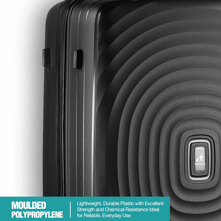 Travelwize Ripple PP 4-Wheel Spinner 65cm Luggage - Black