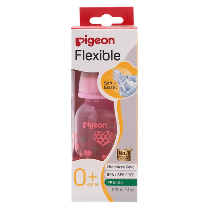 Pigeon Flexible Bottle STD Neck - Pink - 120ml